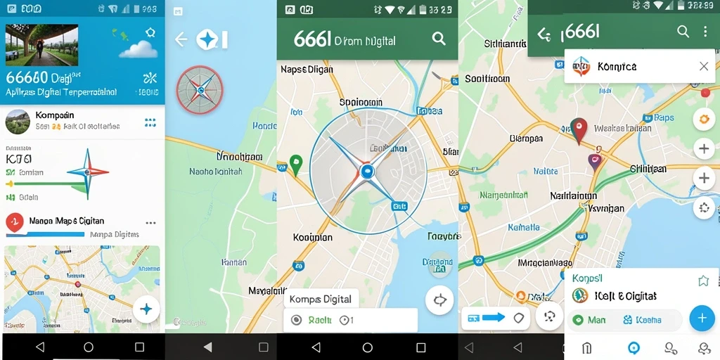 Antarmuka kompas digital 666I yang informatif dan intuitif.