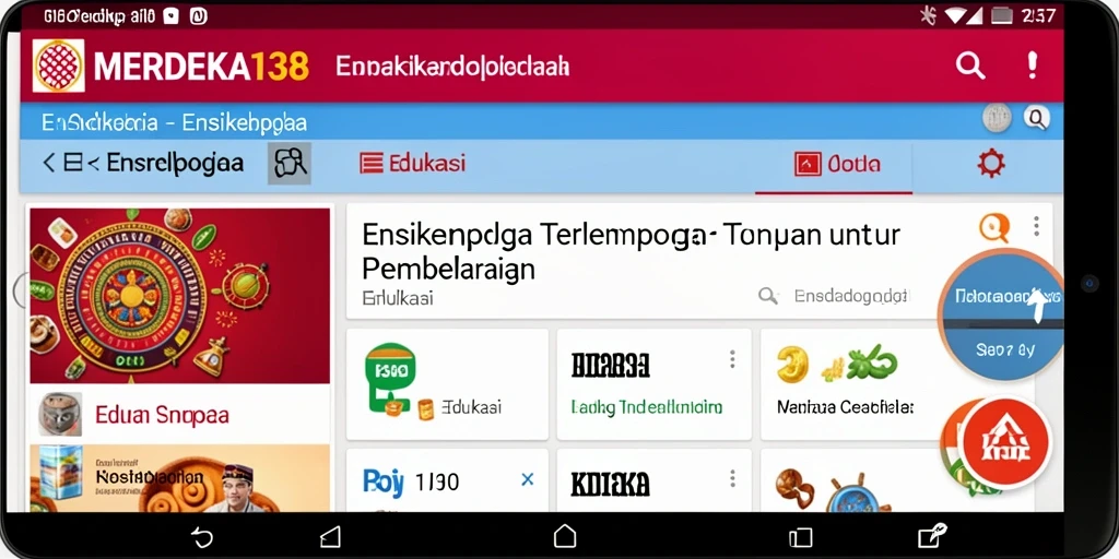 Tampilan antarmuka aplikasi Ensiklopedia yang menarik dan informatif.