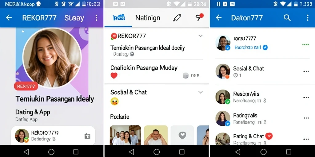 Tampilan antarmuka menawan dari aplikasi REKOR777 untuk kencan.