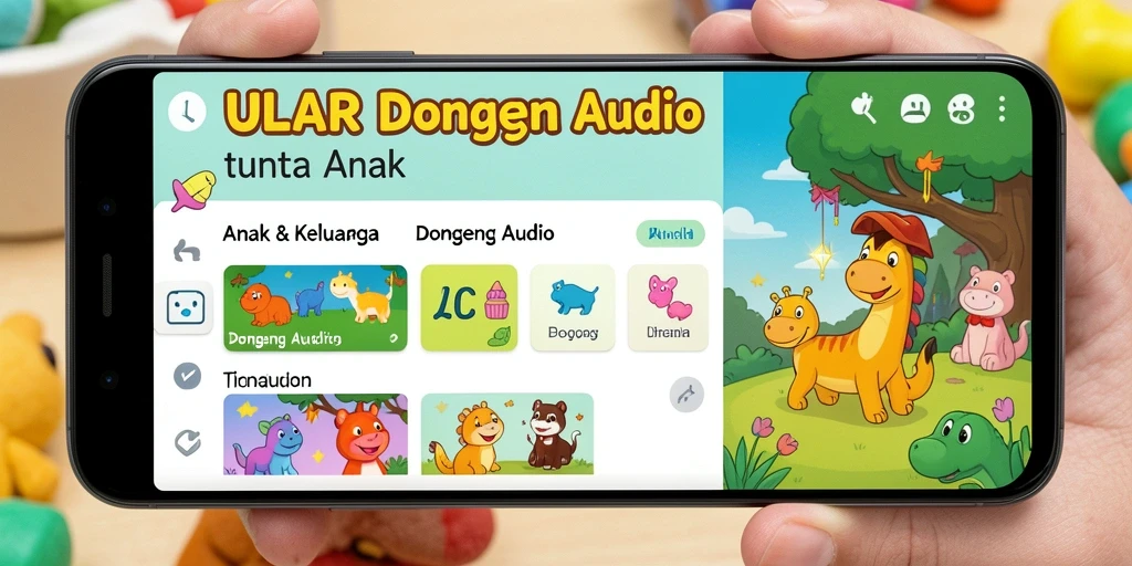 Antarmuka ULAR288 dengan berbagai pilihan dongeng audio untuk anak